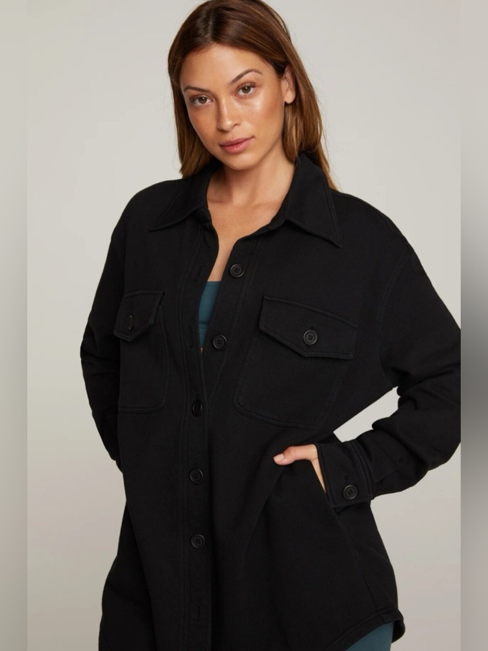 Good American Fleece Shacket size S